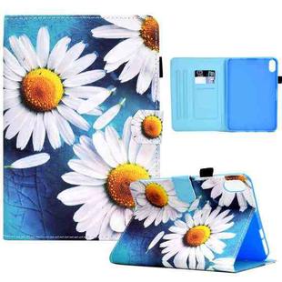 For iPad mini 6 Sewing Pen Slot Leather Tablet Case(Sunflower)