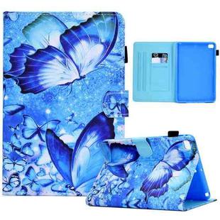 Sewing Pen Slot Leather Tablet Case For iPad mini 2019 / 4 / 3 / 2 / 1(Butterflies)