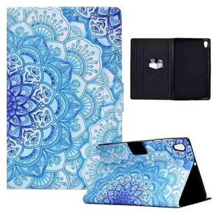 For Lenovo Tab M10 HD 2ND X306X Electric Pressed TPU Leather Tablet Case(Green Flower)