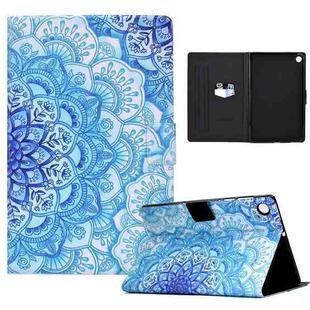 For Lenovo Tab M10 Plus Electric Pressed TPU Leather Tablet Case(Green Flower)