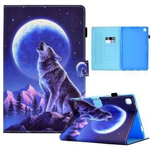 For Samsung Galaxy Tab A 8.0 2019 T290 Sewing Pen Slot Leather Tablet Case(Night Wolf)