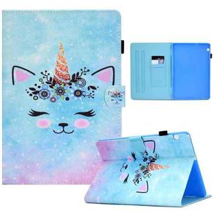 For Huawei MediaPad T3 10 Sewing Pen Slot Leather Tablet Case(Wildebeest)