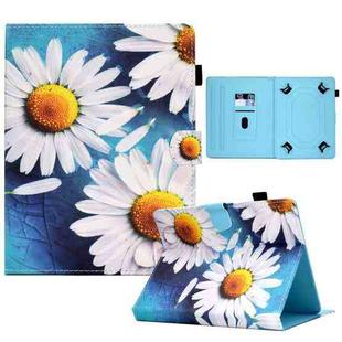 For 8 inch Tablet Sewing Pen Slot Leather Tablet Case(Sunflower)