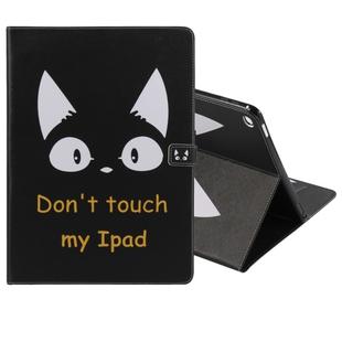For iPad Pro 12.9 2018 Colored Drawing Pattern Horizontal Flip PU Leather Case with Holder & Card Slots & Wallet & Sleep / Wake-up Function(Cat Ears)