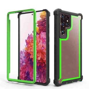 For Samsung Galaxy S22 Ultra 5G Double-Sided Full Coverage TPU + Acrylic Phone Case(Black+Green)