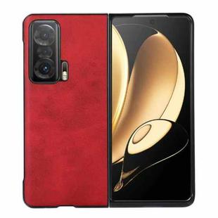 For Honor Magic V Two-color Cowhide Texture Phone Case(Red)