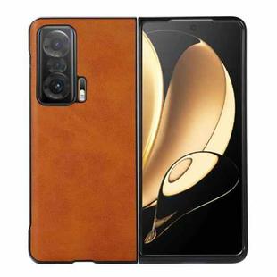 For Honor Magic V Two-color Cowhide Texture Phone Case(Brown)