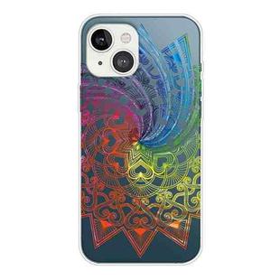 For iPhone 13 mini Gradient Lace Transparent TPU Phone Case (Whirlwind Colorful)