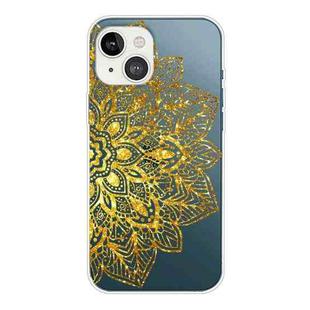 For iPhone 13 mini Gradient Lace Transparent TPU Phone Case (Gold)