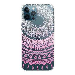 For iPhone 12 mini Gradient Lace Transparent TPU Phone Case (Gradient Pink)