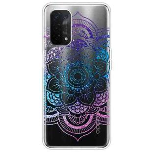 For OPPO A54 5G / A74 5G / A93 5G Gradient Lace Transparent TPU Phone Case(Purple Blue Red)