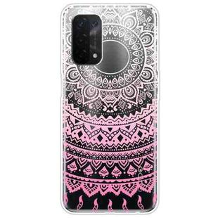 For OPPO A54 5G / A74 5G / A93 5G Gradient Lace Transparent TPU Phone Case(Gradient Pink)