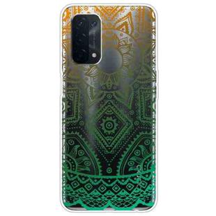 For OPPO A54 5G / A74 5G / A93 5G Gradient Lace Transparent TPU Phone Case(Gradient Green)