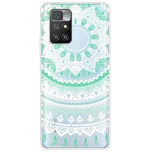 For Xiaomi Redmi 10 Gradient Lace Transparent TPU Phone Case(Green White)