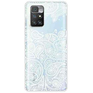For Xiaomi Redmi 10 Gradient Lace Transparent TPU Phone Case(White)