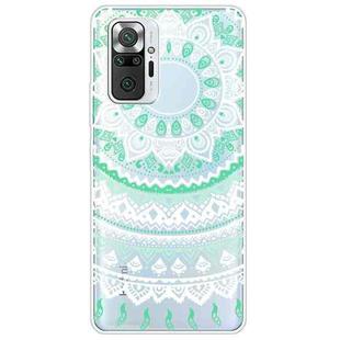 For Xiaomi Redmi Note 10 Pro 4G Gradient Lace Transparent TPU Phone Case(Green White)
