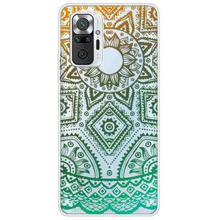 For Xiaomi Redmi Note 10 Pro 4G Gradient Lace Transparent TPU Phone Case(Gradient Green)