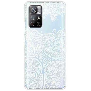 For Xiaomi Redmi Note 11 Gradient Lace Transparent TPU Phone Case(White)