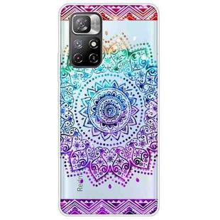 For Xiaomi Redmi Note 11 Pro / 11 Pro+ Gradient Lace Transparent TPU Phone Case(Green Blue Purple)