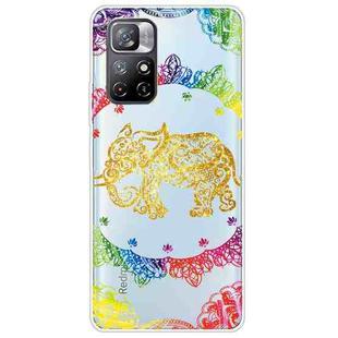 For Xiaomi Redmi Note 11 Pro / 11 Pro+ Gradient Lace Transparent TPU Phone Case(Gold Elephant)