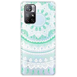 For Xiaomi Redmi Note 11 Pro / 11 Pro+ Gradient Lace Transparent TPU Phone Case(Green White)