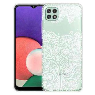 For Samsung Galaxy A03 EU Version Gradient Lace Transparent TPU Phone Case(White)