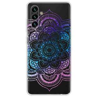 For Samsung Galaxy A13 5G Gradient Lace Transparent TPU Phone Case(Purple Blue Red)