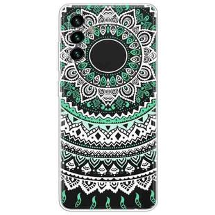 For Samsung Galaxy A13 5G Gradient Lace Transparent TPU Phone Case(Green White)