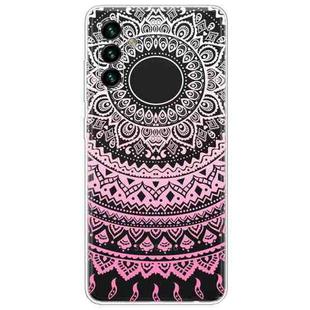 For Samsung Galaxy A13 5G Gradient Lace Transparent TPU Phone Case(Gradient Pink)