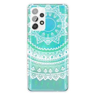 For Samsung Galaxy A32 4G Gradient Lace Transparent TPU Phone Case(Green White)