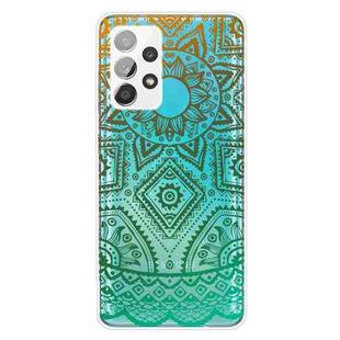 For Samsung Galaxy A73 5G Gradient Lace Transparent TPU Phone Case(Gradient Green)