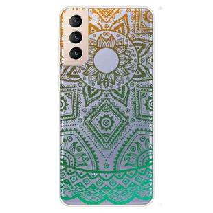 For Samsung Galaxy S21 5G Gradient Lace Transparent TPU Phone Case(Gradient Green)