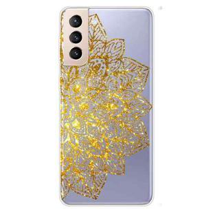 For Samsung Galaxy S21 5G Gradient Lace Transparent TPU Phone Case(Gold)