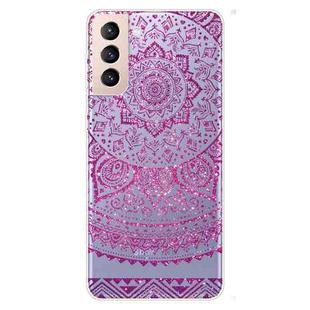 For Samsung Galaxy S22 5G Gradient Lace Transparent TPU Phone Case(Rose Red)