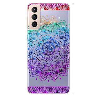 For Samsung Galaxy S22+ 5G Gradient Lace Transparent TPU Phone Case(Green Blue Purple)