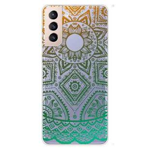 For Samsung Galaxy S22+ 5G Gradient Lace Transparent TPU Phone Case(Gradient Green)