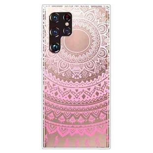 For Samsung Galaxy S22 Ultra 5G Gradient Lace Transparent TPU Phone Case(Gradient Pink)