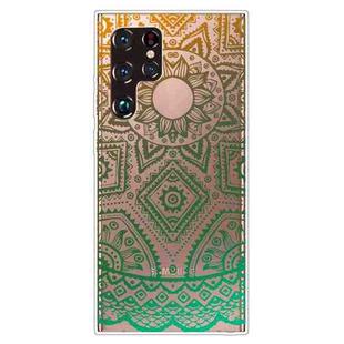 For Samsung Galaxy S22 Ultra 5G Gradient Lace Transparent TPU Phone Case(Gradient Green)