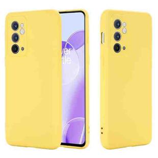 For OnePlus 9RT 5G Pure Color Liquid Silicone Phone Case(Yellow)