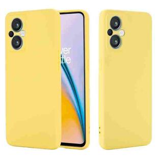 For OnePlus Nord N20 5G Pure Color Liquid Silicone Phone Case(Yellow)
