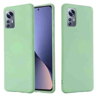For Xiaomi 12 / 12X Pure Color Liquid Silicone Phone Case(Green)