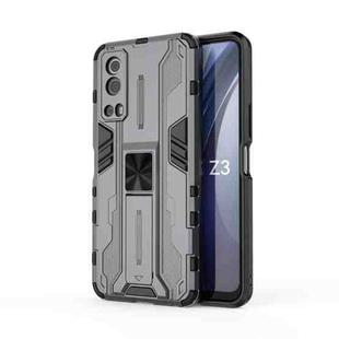 For vivo iQOO Z3 5G Supersonic PC + TPU Shock-proof Phone Case with Holder(Grey)