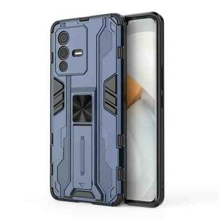For vivo S12 Pro Supersonic PC + TPU Shock-proof Phone Case with Holder(Dark Blue)