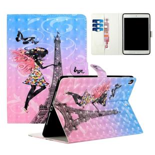 For iPad 10.5 / 10.2 Colored Drawing Horizontal Flip Leather with Holder & Card Slot & Wallet Sleep / Wake-up Function(Girl Tower)