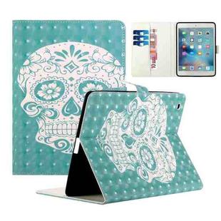 For iPad 2 / 3 / 4 Colored Drawing Horizontal Flip Leather with Holder & Card Slot & Wallet Sleep / Wake-up Function(Green Ghost Head)