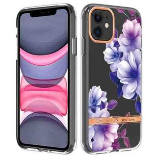 For iPhone 11 Flowers and Plants Series IMD TPU Phone Case (Purple Begonia)
