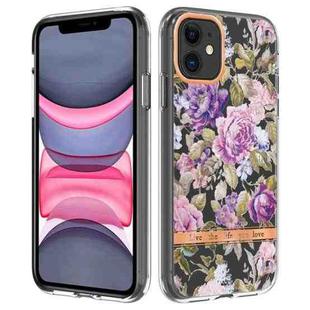 For iPhone 11 Flowers and Plants Series IMD TPU Phone Case (Purple Peony)