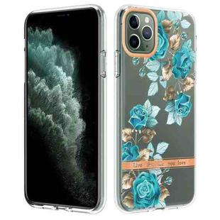 For iPhone 11 Pro Max Flowers and Plants Series IMD TPU Phone Case (Blue Rose)