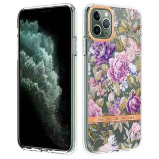 For iPhone 11 Pro Max Flowers and Plants Series IMD TPU Phone Case (Purple Peony)