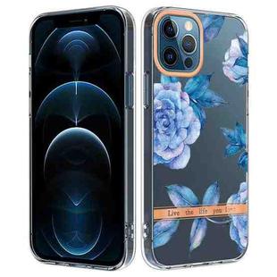 For iPhone 12 Pro Max Flowers and Plants Series IMD TPU Phone Case(Orchid Peony)